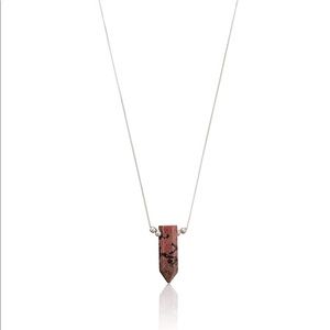 Alex and Ani Pull Chain Rhodonite Necklace